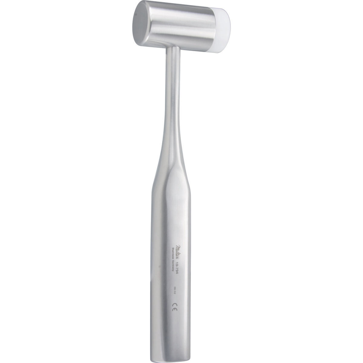 Miltex Mallet, 7-1/2" (19.1 Cm), Lightweight 9 Oz. (255 G), Stainless Head 1" (2.5 Cm) Diameter, 1 Stainless Face & 1 Nylon Cap, 19-794