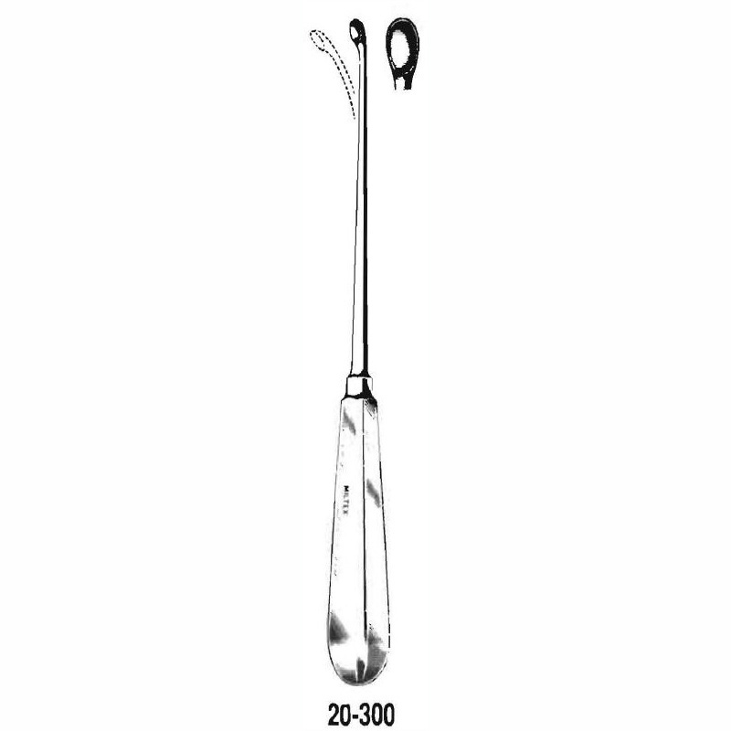 Miltex Halle Ethmoid Curette, 8-1/2" (21.6 Cm), Stainless Oval Cup On Malleable Copper Shaft, 20-300