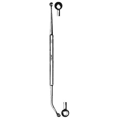 Miltex Pratt Ethmoid Curette, 8-1/4" (21.6 Cm), Double Ended, Fenestrated Cup On Angled Shaft & Solid Cup On Straight Shaft, 20-312