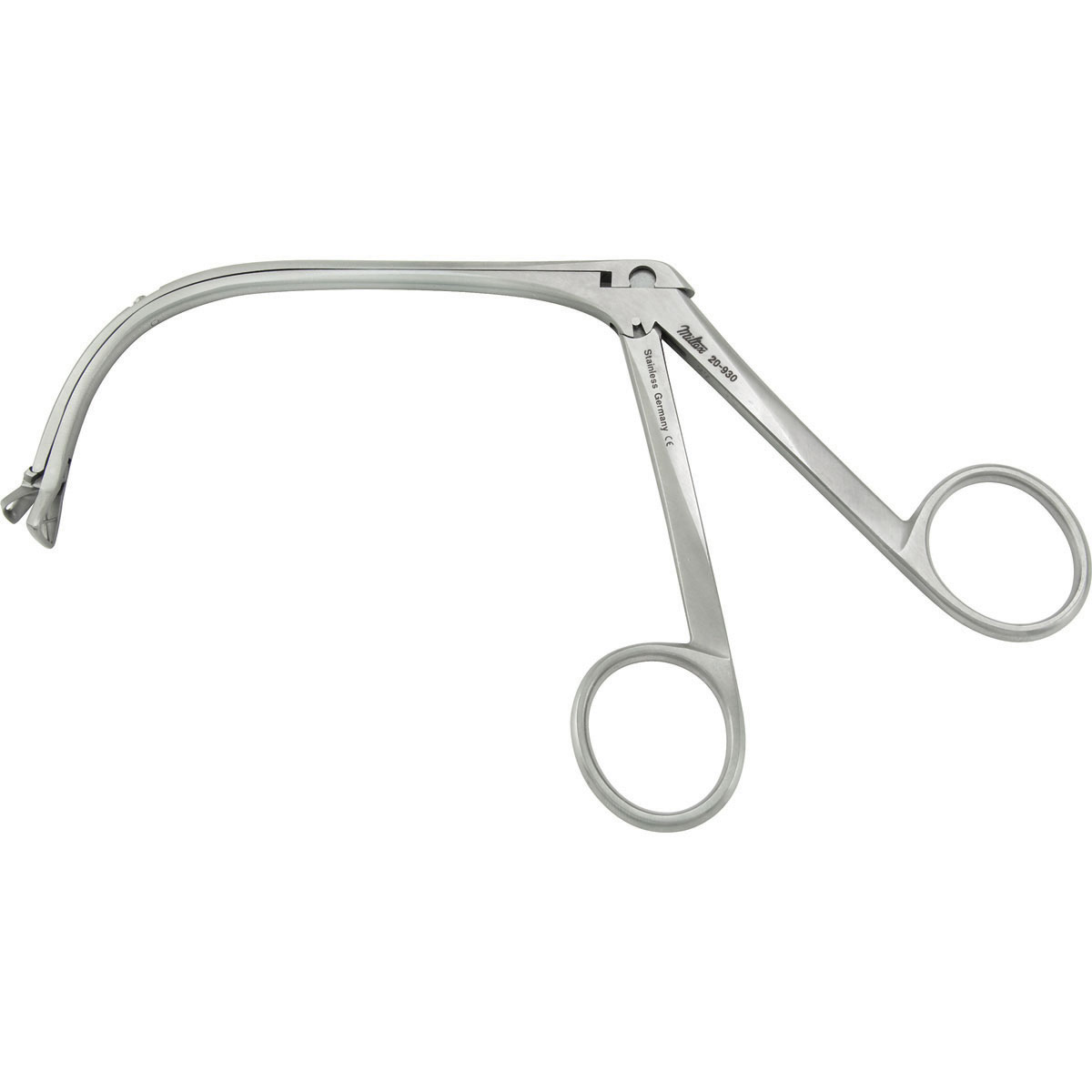 Miltex King Adenoid Punch Forceps, 4-11/32" (11 Cm) Shaft, No. 1, Triangular, 6 Mm Upper Jaw 7 Mm Lower Basket, Strong Curve, 20-930