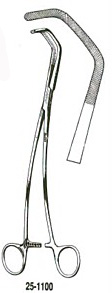 Miltex Satinsky Vascular Clamp For Vena Cava, 10-1/2" (270Mm), Inside Jaws, Length 38Mm X 10Mm Width, 25-1100
