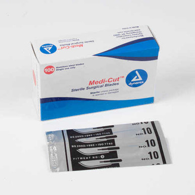 Medi-Cut Surgical Blade, Sterile, Stainless Steel, Number 10, 100/bx
