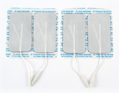Fabric-Backed Self-Adhering Electrodes, 1.5" x 3" Rectangle, 4/Pack