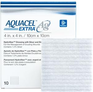 ConvaTec Aquacel Silver Extra Hydrofiber Wound Dressing, 6" x 6", 5/bx - Medex Supply ConvaTec Aquacel Silver Extra Hydrofiber Wound Dressing, 6" x 6", 5/bx - Medex Supply