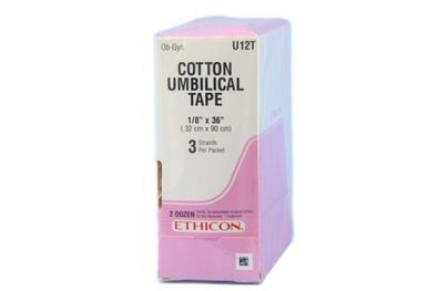 Ethicon Tape Umbilical Cotton .125x36