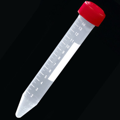Globe Scientific Centrifuge Tube, 15mL, with Separate Red Screw Cap, PP, 500/cs