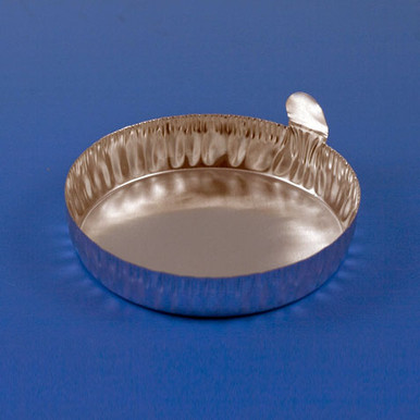 Globe Scientific Aluminum Dish, 70mm, 80mL, Crimped Side with Tab, 1000/cs