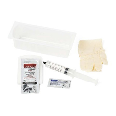 Medline Foley Insertion Tray Kit with Peel-lid Tray, 10cc Syringe, 3-pk PVP, 20/cs