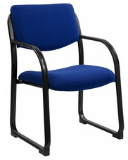 Flash Furniture Fabric Executive Side Chair with Sled Base, Navy