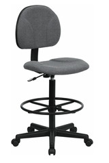 Flash Furniture Fabric Ergonomic Drafting Stool, Gray