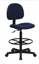 Flash Furniture Fabric Ergonomic Drafting Stool, Navy Blue