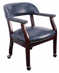 Flash Furniture Vinyl Luxurious Conference Chair with Casters, Navy