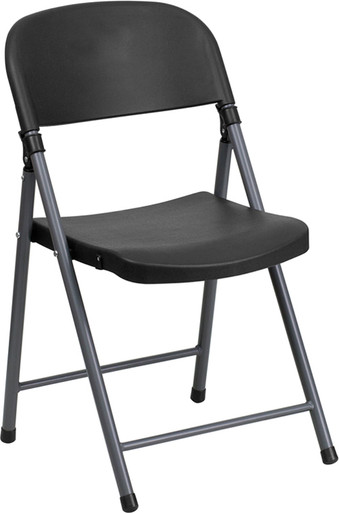 Flash Furniture Injection Molded Black Plastic Folding Chair