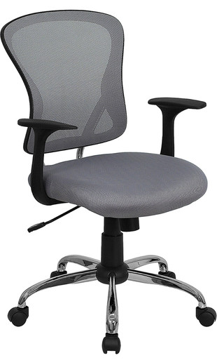 Flash Furniture Mid-back Mesh Office Chair with Chrome Finished Base, Gray