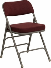 Flash Furniture Curved Triple Braced & Quad Hinged, Fabric Metal Folding Chair, Burgundy