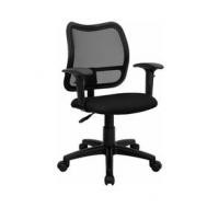 Flash Furniture Mid-Back Mesh Task Chair with Fabric Seat and Arms, Black