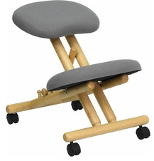 Flash Furniture Wooden Ergonomic Kneeling Posture Office Chair, Gray