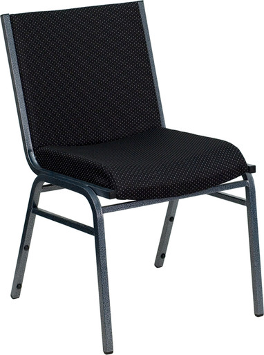 Flash Furniture Heavy Duty, 3" Thickly Padded, Fabric Stack Chair, Black