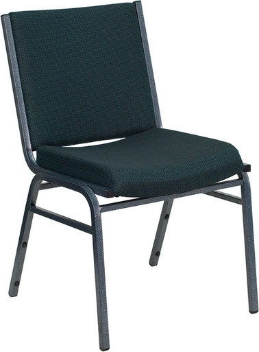 Flash Furniture Heavy Duty, 3" Thickly Padded, Fabric Stack Chair, Green