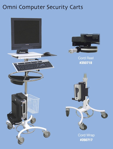 Omnimed Computer Security Cart with Cord Wrap - Medex Supply