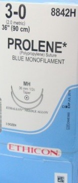 Ethicon Non-Absorbable PROLENE Suture, Taper Point, Size 3-0, 75cm, 36 ...