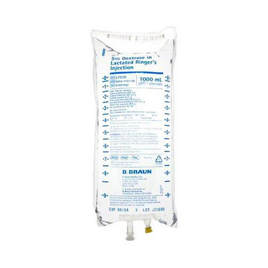 B Braun Lactated Ringers Injection Solution, 5% Dextrose, 1,000 mL Bag ...