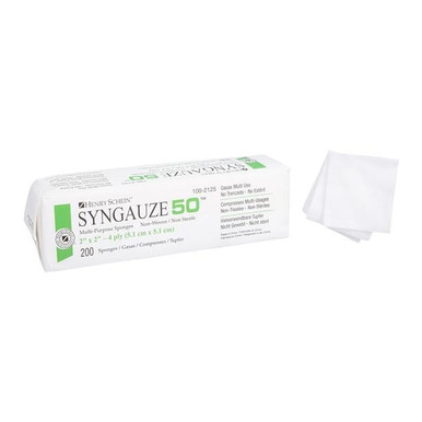 Henry Schein Syngauze 50 Rayon/Polyester Blend Non-Woven Sponge 2x2