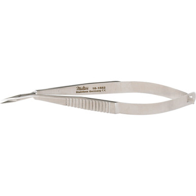 Miltex Mcclure Iris Scissors, 3-3/4" (94Mm), Angled On Flat, Sharp Tips., 18-1552
