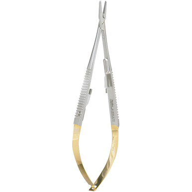 Miltex Castroviejo Needle Holder, 5-1/2" (140Mm), Straight, Serrated Jaws, With Lock, Tungsten Carbide., 18-1828A-Tc