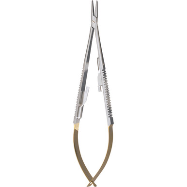 Miltex Castroviejo Needle Holder, 5-1/2" (140Mm), With Smooth Jaws, Straight, With Lock, Tungsten Carbide., 18-1828Tc