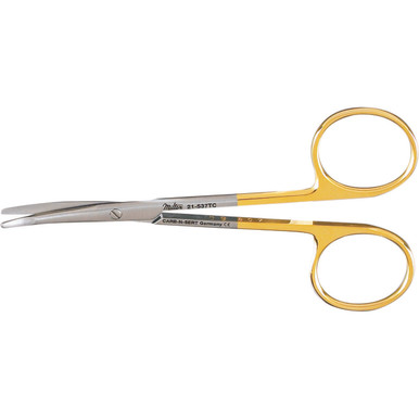 Miltex Blepharoplasty Scissors, 4-1/2" (113Mm), Curved, Serrated, Tungsten Carbide, 21-537Tc