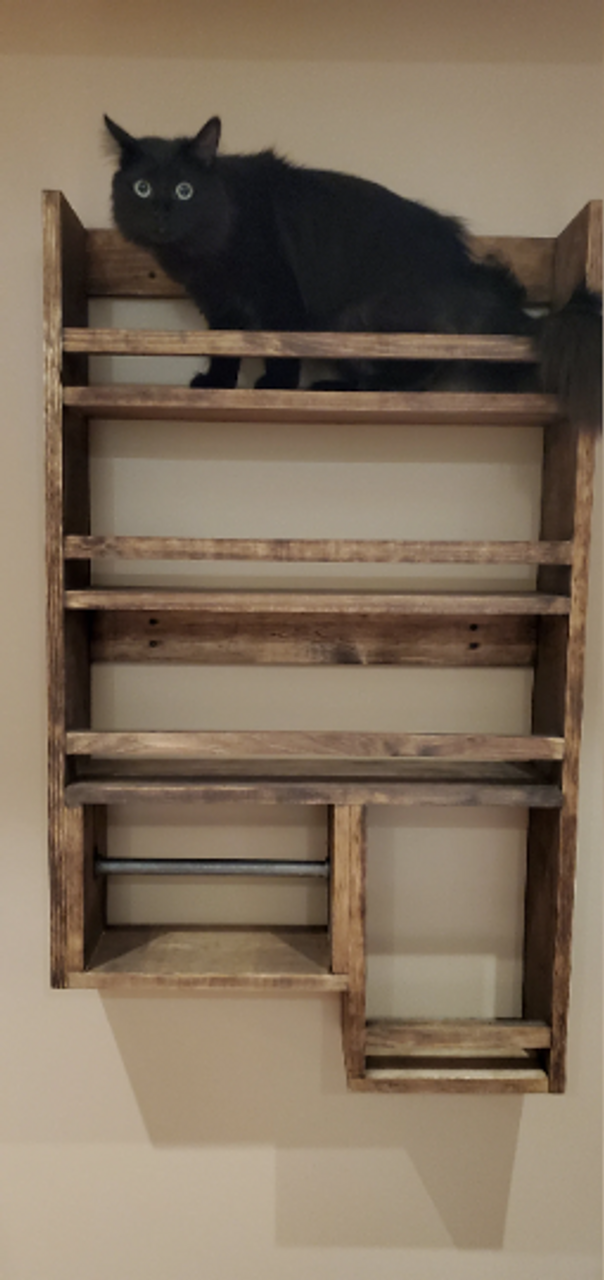 Wooden Kitchen Spice Rack, On The Wall