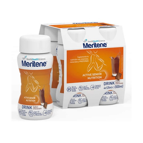 Meritene active senior batido sabor chocolate 4 unidades x 125 mL