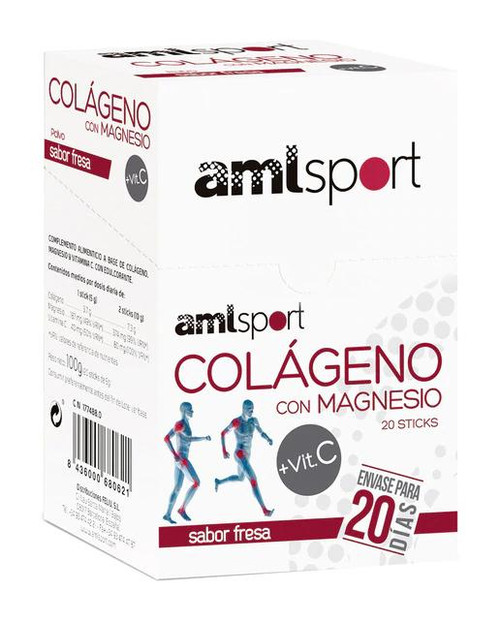 Stick colágeno con magnesio + vit c fresa aml sport ana mª lajusticia