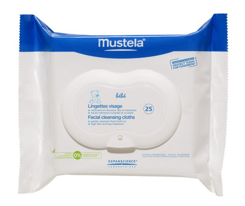 Mustela toallitas para la cara del bebé. envase de 25 UDS.