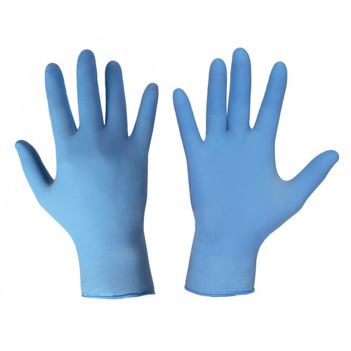 Guantes de nitrilo azul talla m. 100 unidades