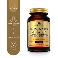 SOLGAR PELO PIEL Y UÑAS CON BIOTINA  60 COMPRIMIDOS