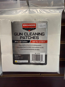 Birchwood Casey cleaning patches .38-.45 Cal