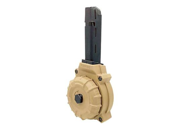PRO MAG MAGAZINE FOR GLOCK 17 19 9MM 50RD DRUM (FDE)