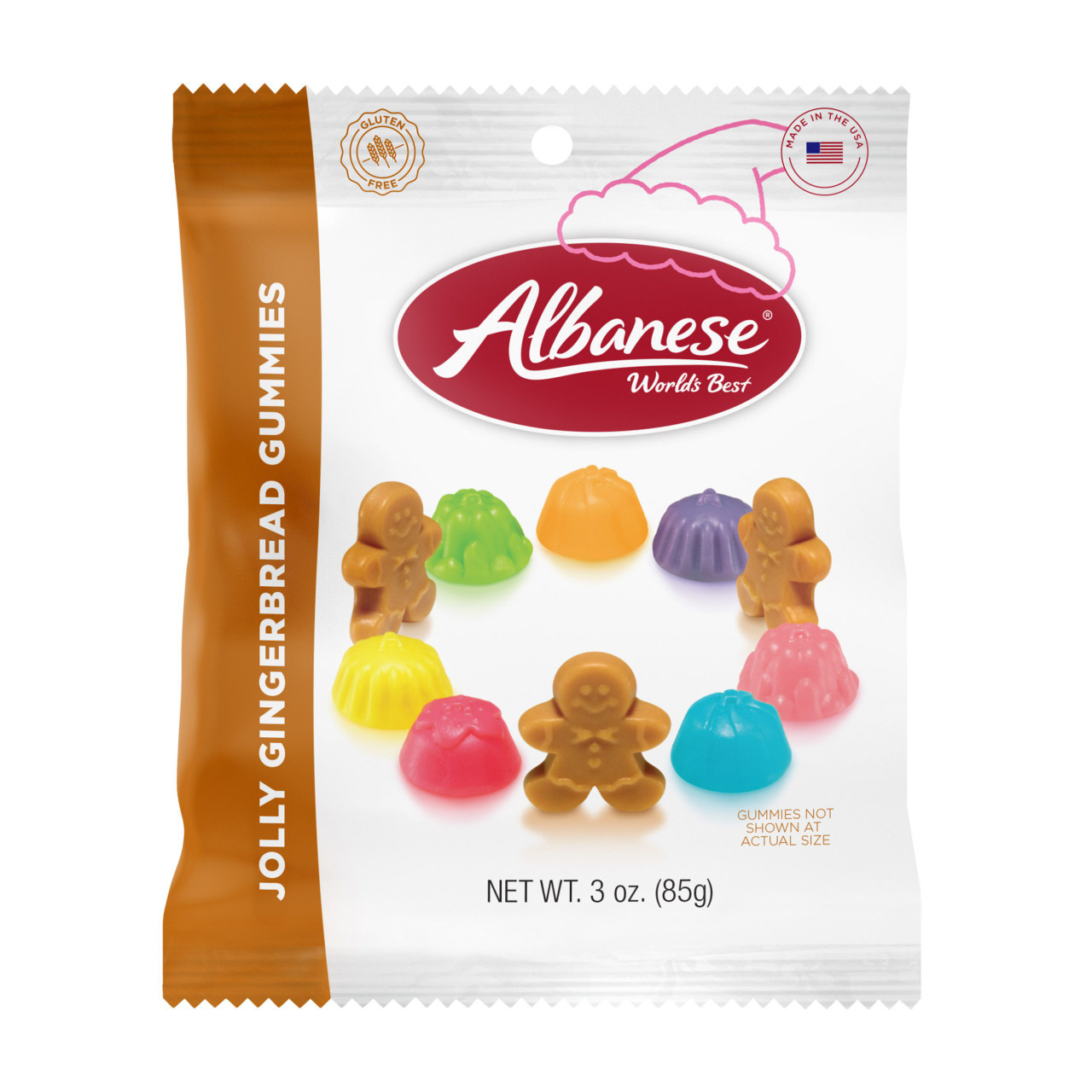 Albanese Jolly Gingerbread Gummies 8.5 oz Resealable Bag | Limited
