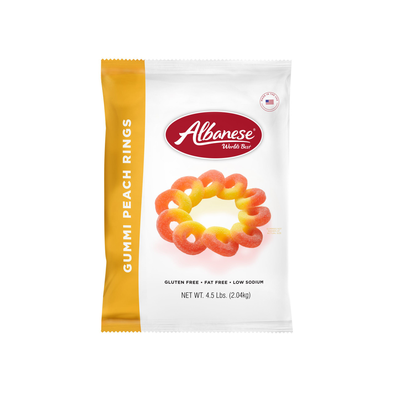 Gummi Peach Rings - 4.5 lb Bulk Package | Albanese World's Best