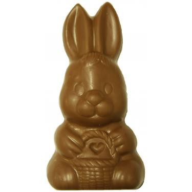 Milk Chocolate Solid  Bunny with Basket - 6 oz