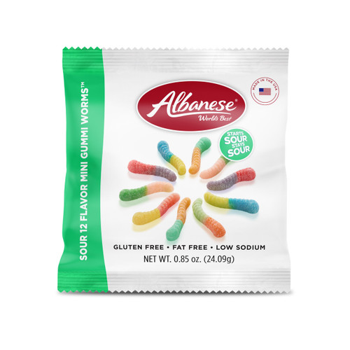 Sour 12 Flavor Mini Gummi Worms - 0.85 oz Fun Size Bag