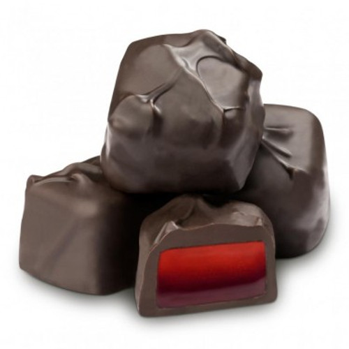 Raspberry Creams Dark Chocolate (14/tray, 7 oz) by Abdallah Candies