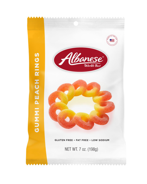 Gummi Peach Rings - 8 oz Resealable Bag | Albanese World's Best