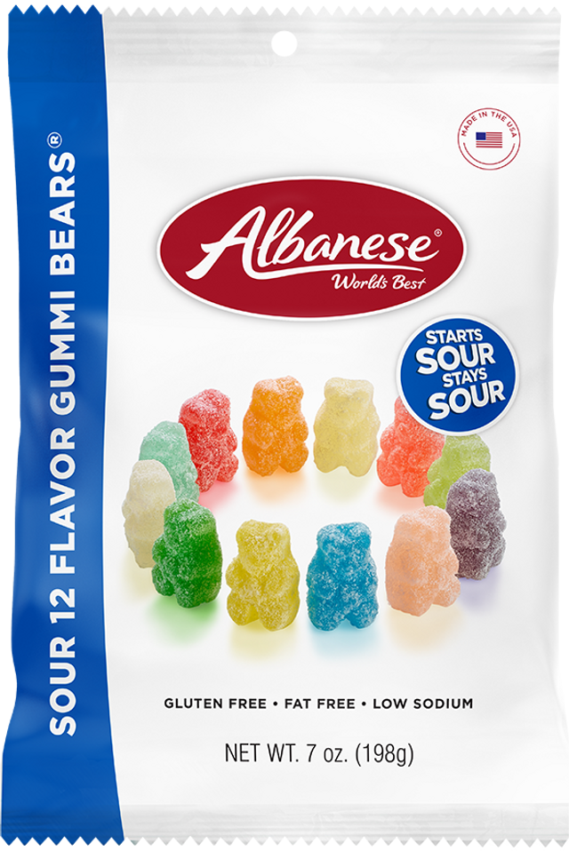 Sour 12 Flavor Gummi Bears® Sour Gummies Albanese Candy 0036