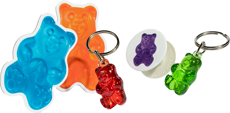 Badge reels and key chains available on all flavors