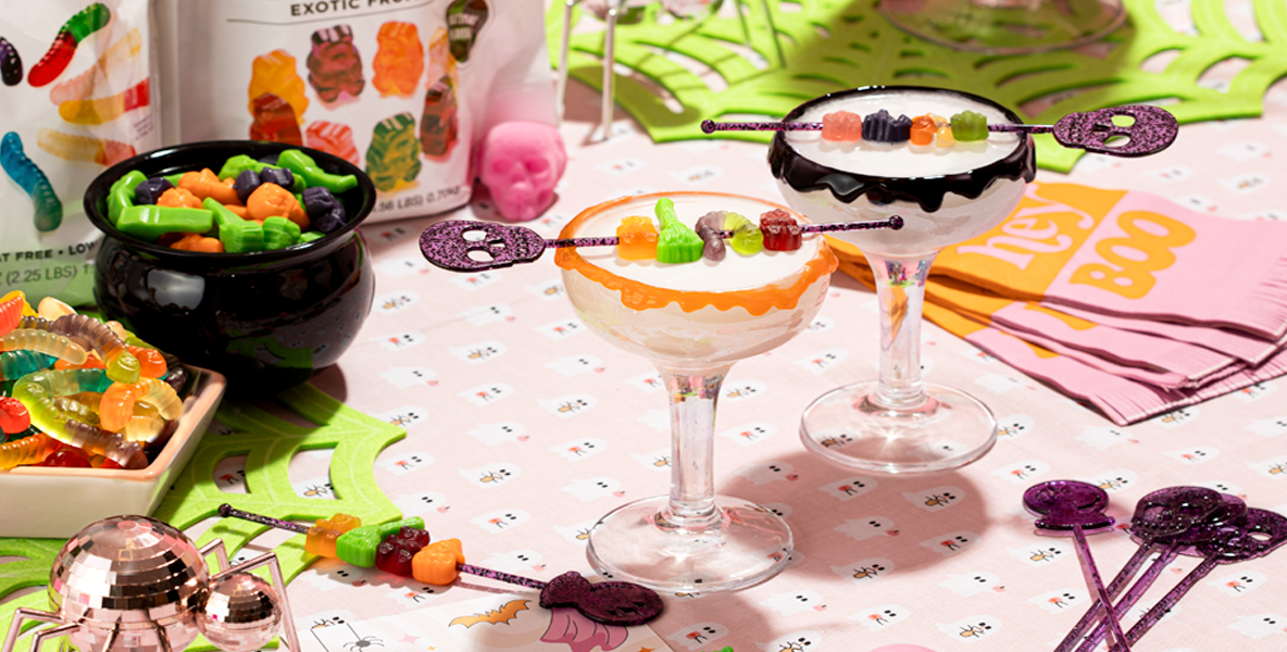 Boo-zy Ghost Cocktails featuring Albanese Gummies