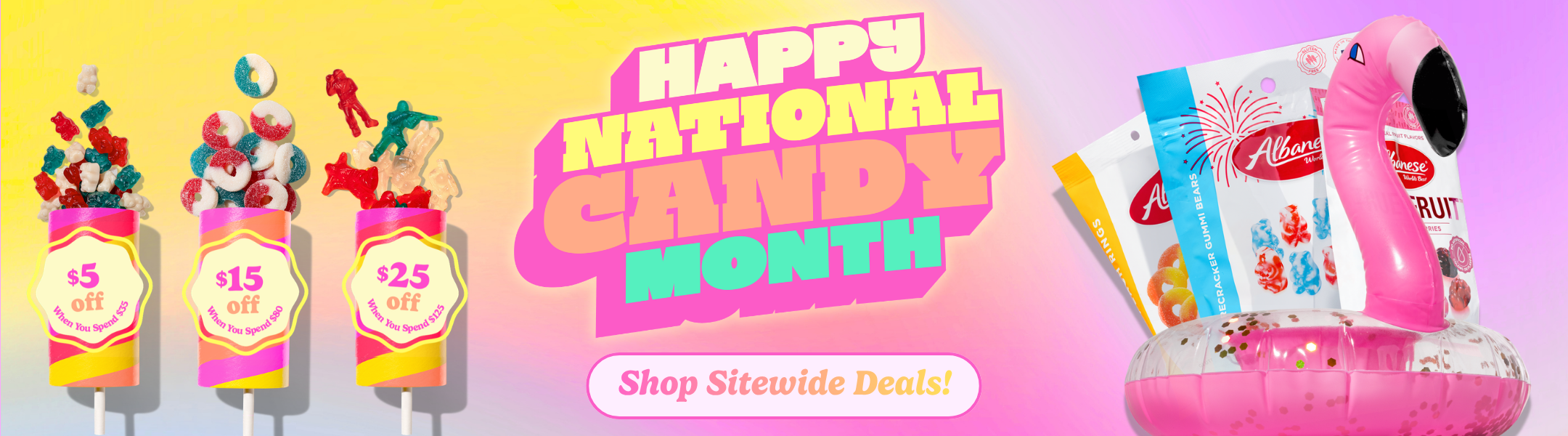 June is National Candy Month! Shop candy deals through June 7th on albanesecandy.com