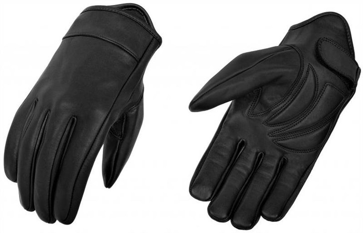 True Element Mens Light Weight Lined Motorcycle Driver Glove with Gel Palm Padding (Black, Sizes S-2XL)